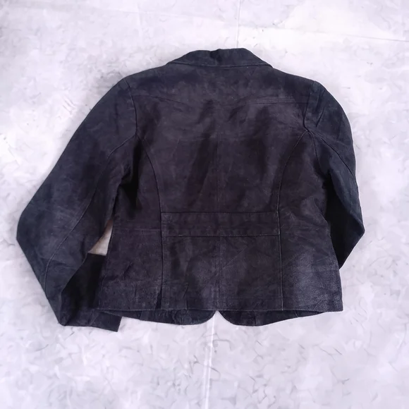 SUZY SHIER Women's Black Suede Blazer Jacket - Picture 11 of 11